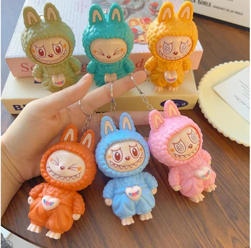 Any 1 Random -Cartoon Face Changing keychain Doll spin Keychain