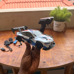 BMW White - 1:24 Scale RC Drift Car,4WD 2.4GHz High Speed Racing Hobby Sport Toy Car Vehicle with LED Lights,Racing and Drift Wheels for Adult Boys Girls Kids Gift (8607-White)