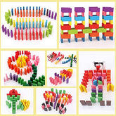 wooden colorful Domino game with 100 pieces