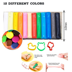 12 Creative Clay with 3 Moulds Toy - Random mould designs