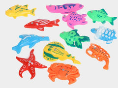 12 Piece Magnetic Rod Fishing Set - 12 Sea Animals