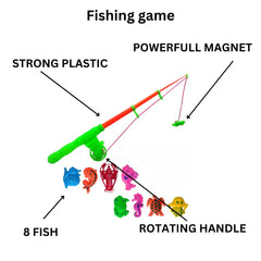 12 Piece Magnetic Rod Fishing Set - 12 Sea Animals
