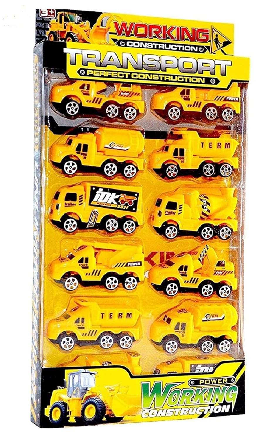 12 Pieces JCB Construction Truck Vehicle Pretend play Toy