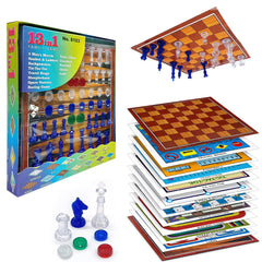 13 in 1 Family Magnetic Board Games (Chess, Snakes-Ladders, Backgammon, Ludo, Tic-Tac-Toe, Checkers, Travel Bingo, Space Venture, Steeplechase)