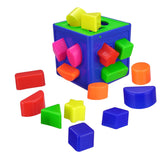 Plastic Geometric Puzzle Stacker Shape Sorter Cube Stacking Set Kids Game
