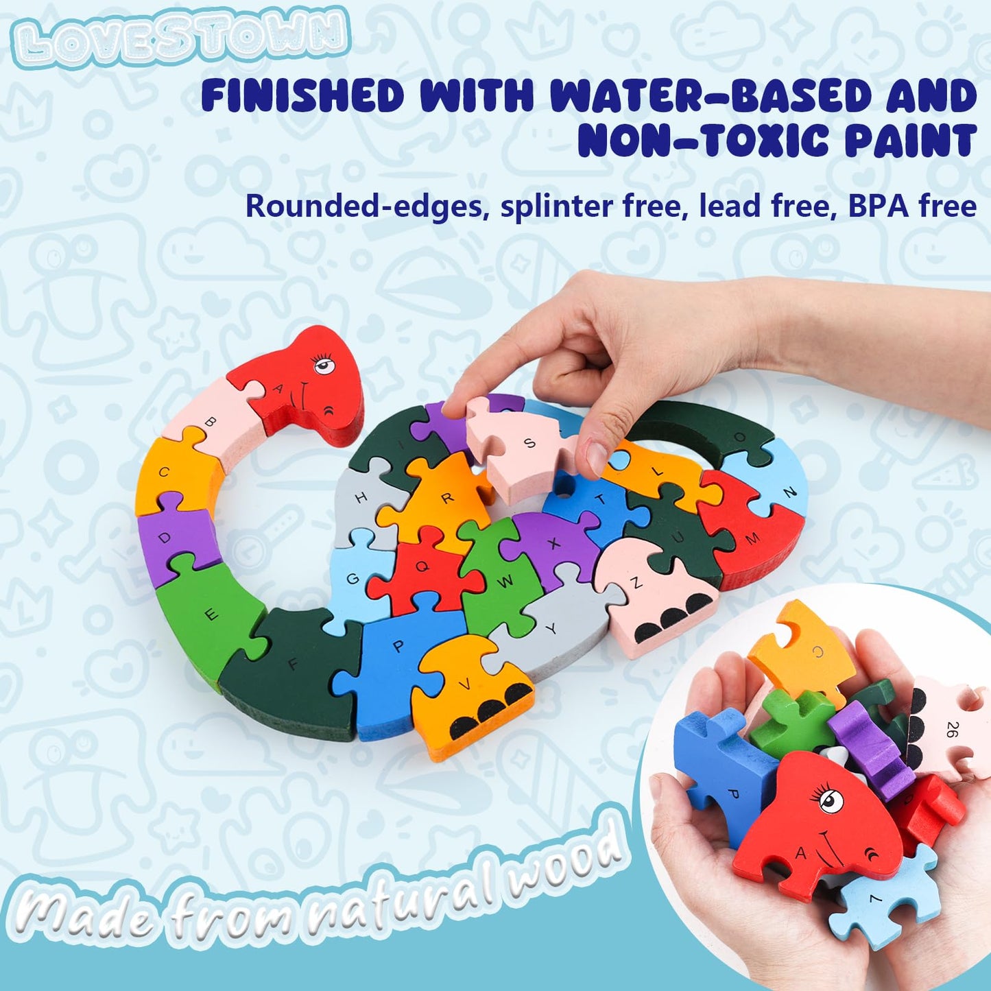 2 in 1 Animal Puzzle - Pack of 1 - Dino