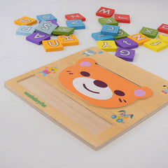 Wooden 2 in 1 Letter matching Game - with Flash Cards