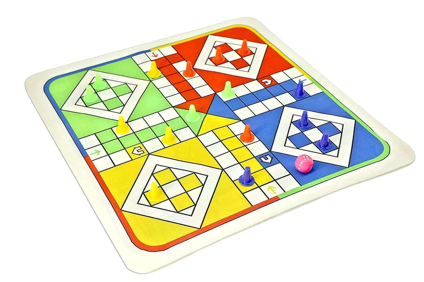 2 in 1 Ludo and Snake and Ladder Board Game- Premium Quality Printed Cloth
