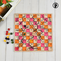 2 in 1 Ludo and Snake and ladder wooden board