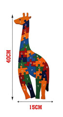 2 in 1 Animal Puzzle  - Pack of 1 - giraffe Abc and 123