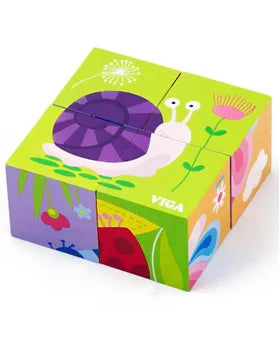 2*2 wooden 6 side puzzle small - 6 different puzzles in 1 pack