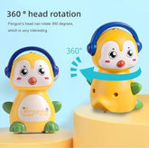 360 Degree Rotation Head Animal Sliding Cartoon Press go Walking Penguin Press and Run Toys