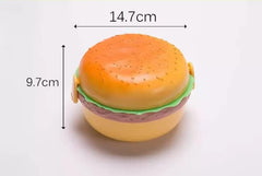 3 Compartmnet Burger Lunch Box with Spoon - Snacks Box