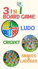 3 IN 1 Magnetic Game set with Ludo, Cricket and Snake Ladder