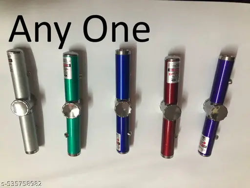 Six laser pointers in different colors on a white background with 'Any One' text.
