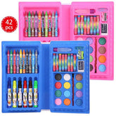 42-Piece Drawing Art Set for Kids – Watercolor Pencils, Crayons, Sketch Pens – Perfect for Birthday Return Gifts