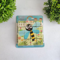 4*4 wooden 6 side puzzle - 6 different puzzles in 1 pack