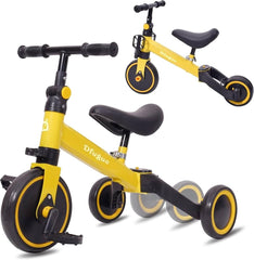 RED 5 in 1 Kids Cycle Tricycle, Baby Tricycle with Eva Wheels, Parental Adjustable Push Handle, Seat, Pedal and Safety Belt 1-4 YEAR