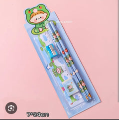 5 in 1 Small Stationery Set Pencil,Eraser With Sharpner