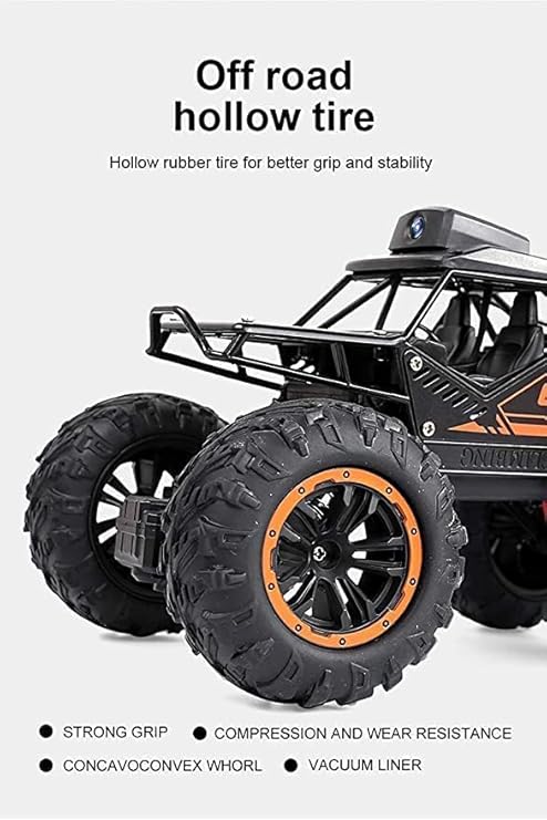 WiFi Camera RC Rock Crawler Car – 1:18 Off-Road Monster Truck with Gravity Sensor & 2.4GHz Remote for Kids & Adults (720P HD FPV)