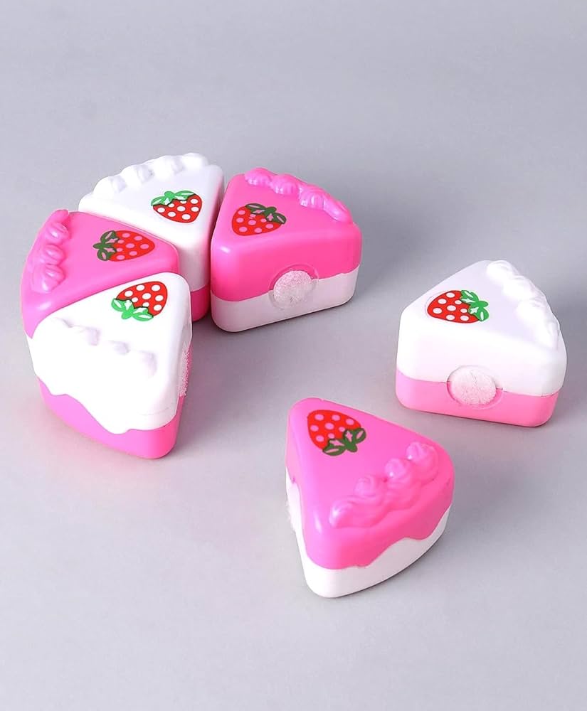 Kids Pretend Play Strawberry Cake & Sweet Treats Toy Set (with Ice Cream & Accessories)