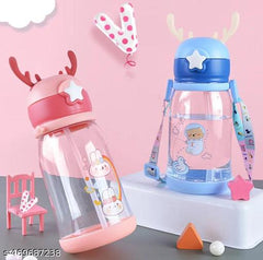 630ml Cartoon Printed Cute Sipper Water Bottle-Plastic