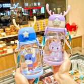 630ml Cartoon Printed Cute Sipper Water Bottle-Plastic
