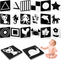 20pcs High Contrast Sensory Flash Cards with 40 Pictures for Babies - 1-3 months