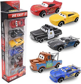 6pc Metal Die Cast Mini Cars McQueen Derby Racers Series -Multicolour