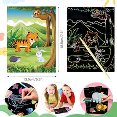 DIY Magic Dual Scratch Paper Art Colouring Book- 1 Book