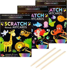 DIY Magic Dual Scratch Paper Art Colouring Book- 1 Book