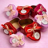 BIG Heart Shape Metal Tin Box- with bow -Any 1 color