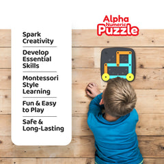 Alpha Numeric Puzzle Educational-Construct Alphabet, Numbers, Clocks, Shapes & Emojis