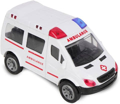 108 Ambulance Toy Car Small - Friction Powered Wheels Heavy Duty Plastic Rescue Vehicle