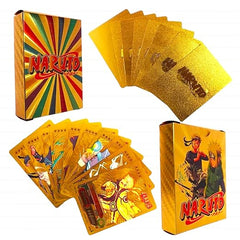 Anime Unique Card Desk Pack, Official Anime CCG Collectable Playing Foil Cards, Anime Merchandise Gift, Pack of 55 (Golden)