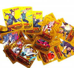 Anime Unique Card Desk Pack, Official Anime CCG Collectable Playing Foil Cards, Anime Merchandise Gift, Pack of 55 (Golden)