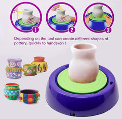 Art Pottery Wheel Set for Kids With Clay | Multi-Color Pottery Game