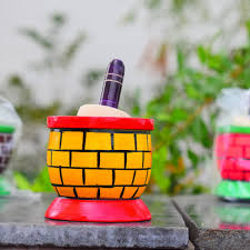 Wooden Attukal - Ancient flour mill aatukal - Pack of 1