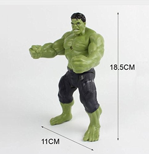 Avengers Action Figure Infinity War Hulk Hero Series Toy for kids, Large (6.5 inch) with LED Light on Chest (Green, Black)