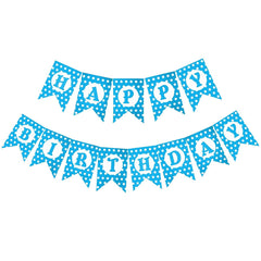 BLUE Happy Birthday Decoration Banner