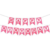 PINK Happy Birthday Decoration Banner