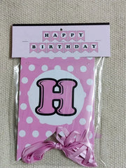 PINK Happy Birthday Decoration Banner