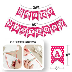 PINK Happy Birthday Decoration Banner