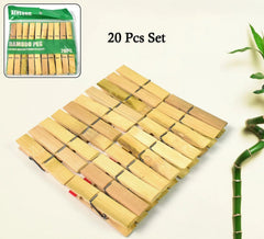 Bamboo Clothes Peg | Eco Friendly Plastic Free Clot - Pack of 20