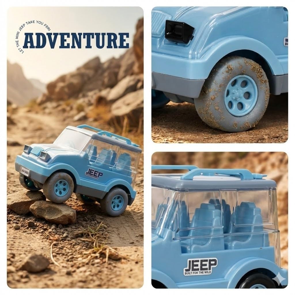 Big-Thar jeep Toy SUV Car for Kids Friction Powered Vehicle Toy Durable Plastic Jeep Model