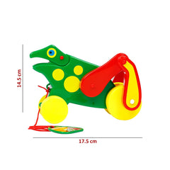Big Prince Frog Toy with Crick Crack Sound for 1 Year Old Pull Along Toys