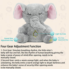 Breathing Elephant, Breathing Stuffed Animal, Rhythmic Breathing Motion with Music Lights, Breathig Elephant