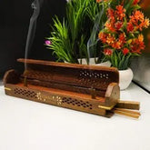 Brown Wooden Agarbathi box big -12 Inches