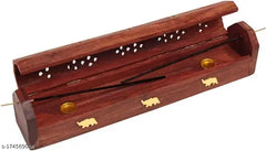 Brown Wooden Agarbathi box small - 10" inches pack of 1