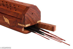 Brown Wooden Agarbathi box small - 10" inches pack of 1